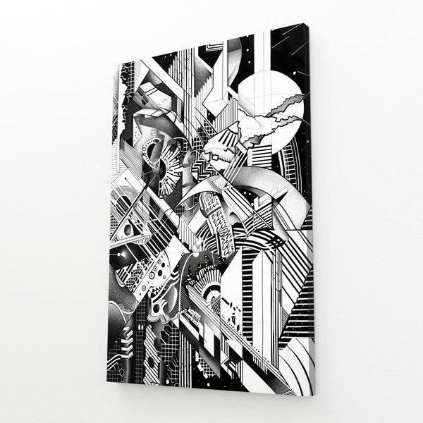 Urban Labyrinth Black and White Abstract Art | MusaArtGallery™