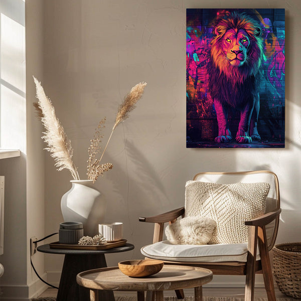 Urban Neon Lion Wall Art | MusaArtGallery™