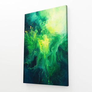 Verdant Burst Green Abstract Art | MusaArtGallery™