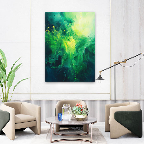 Verdant Burst Green Abstract Art | MusaArtGallery™