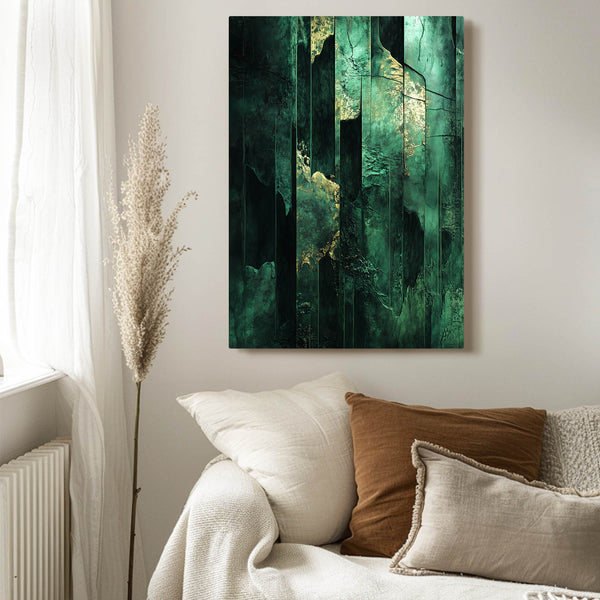 Verdant Dreams Green Abstract Art | MusaArtGallery™