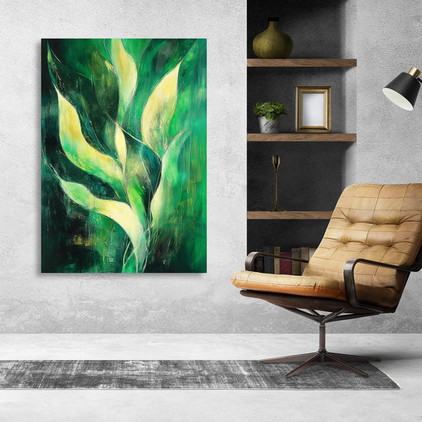 Verdant Flow Green Abstract Art | MusaArtGallery™