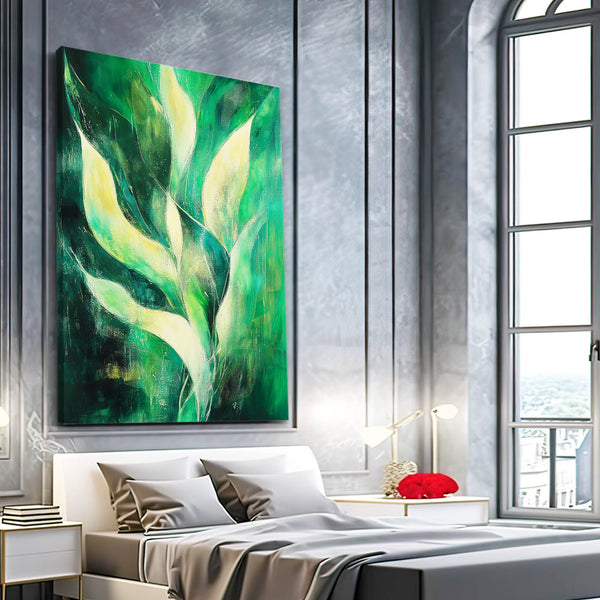 Verdant Flow Green Abstract Art | MusaArtGallery™