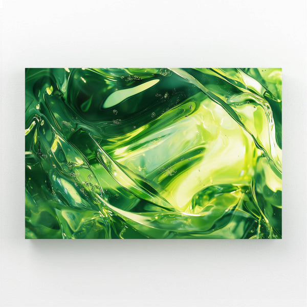 Verdant Glow Green Abstract Art | MusaArtGallery™