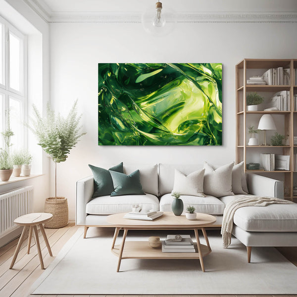 Verdant Glow Green Abstract Art | MusaArtGallery™