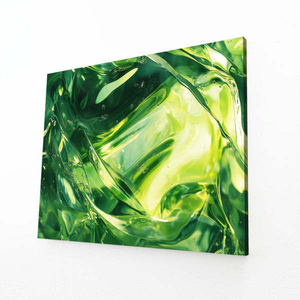 Verdant Glow Green Abstract Art | MusaArtGallery™