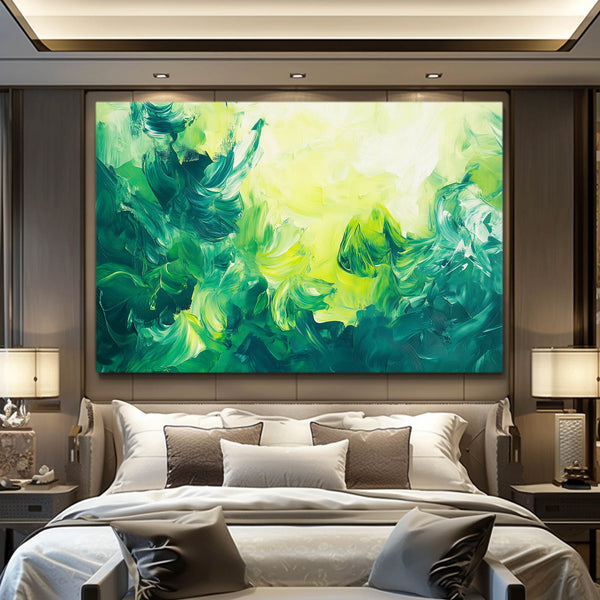 Verdant Harmony Green Abstract Art | MusaArtGallery™