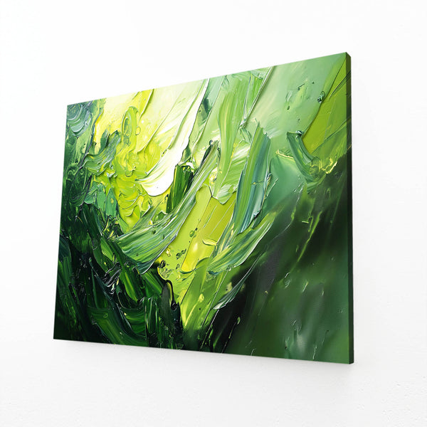 Verdant Layers Green Abstract Art | MusaArtGallery™