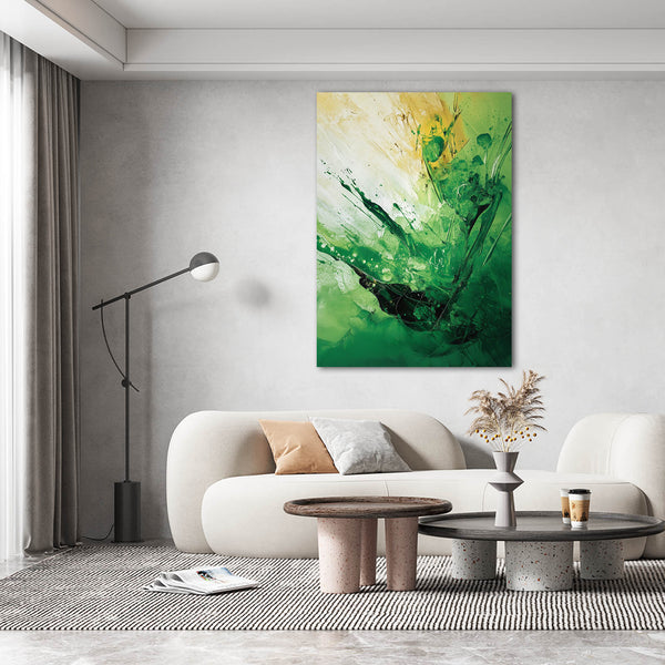 Verdant Splash Green Abstract Art | MusaArtGallery™