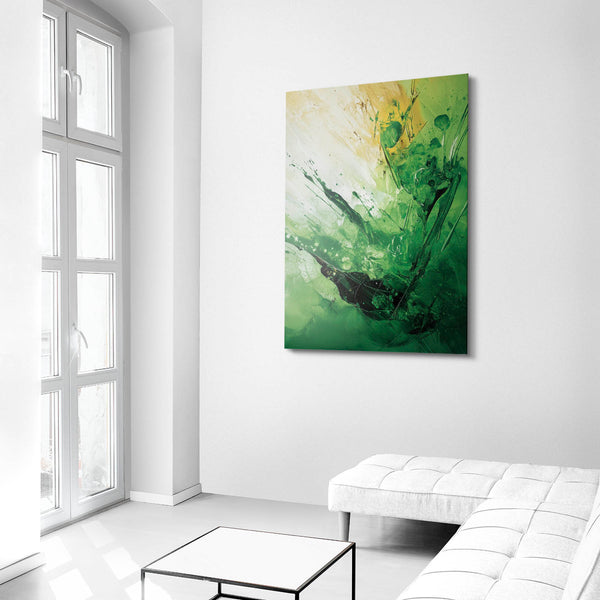 Verdant Splash Green Abstract Art | MusaArtGallery™