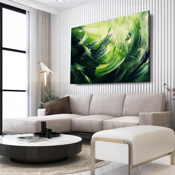 Verdant Swirl Green Abstract Art | MusaArtGallery™