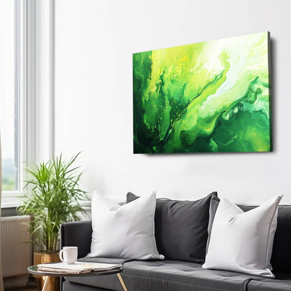 Verdant Wave Green Abstract Art | MusaArtGallery™