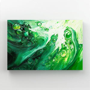 Verdant Whirl Green Abstract Art | MusaArtGallery™