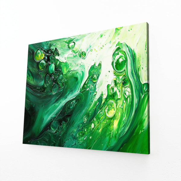 Verdant Whirl Green Abstract Art | MusaArtGallery™