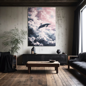 Vertical Dolphin Canvas