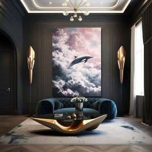 Vertical Dolphin Canvas