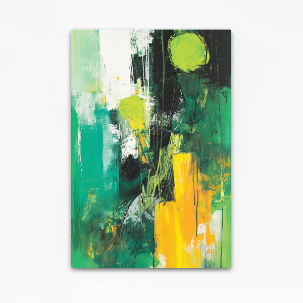 Vibrant Blooms Green Abstract Art | MusaArtGallery™