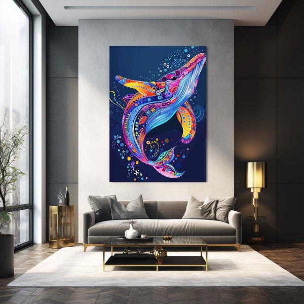 Vibrant Fantasy Whale Art | MusaArtGallery™