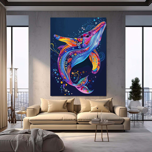 Vibrant Fantasy Whale Art | MusaArtGallery™