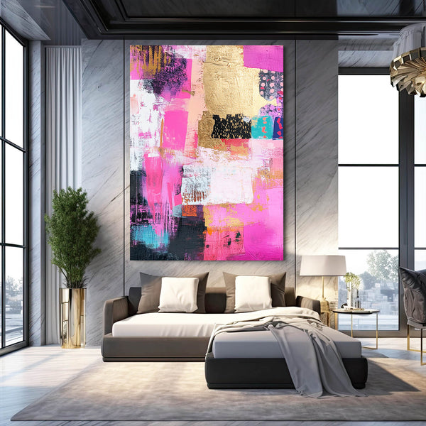 Vibrant Fusion Pink Abstract Art | MusaArtGallery™