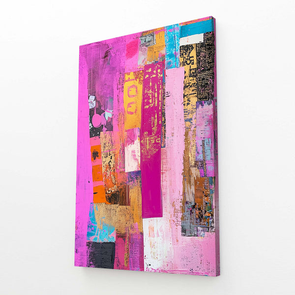 Vibrant Layers Pink Abstract Art | MusaArtGallery™