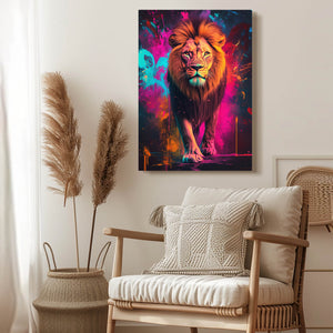 Vibrant Lion Aura Wall Art | MusaArtGallery™