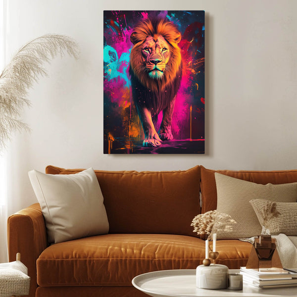 Vibrant Lion Aura Wall Art | MusaArtGallery™