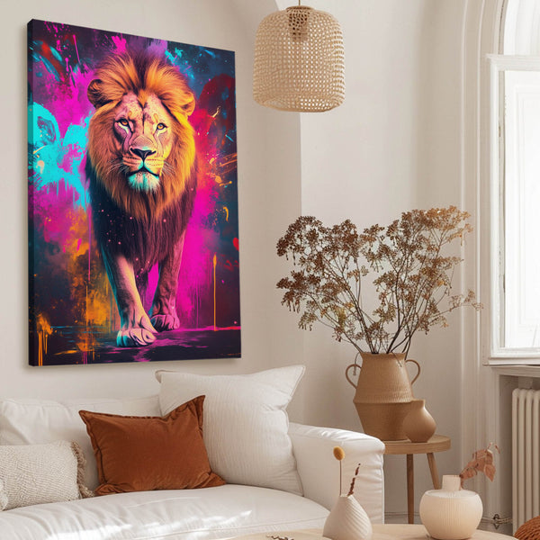 Vibrant Lion Aura Wall Art | MusaArtGallery™