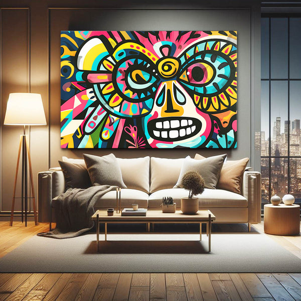 Vibrant Mask Mexican Wall Art | MusaArtGallery™