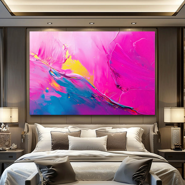 Vibrant Pink Waves Abstract Art | MusaArtGallery™