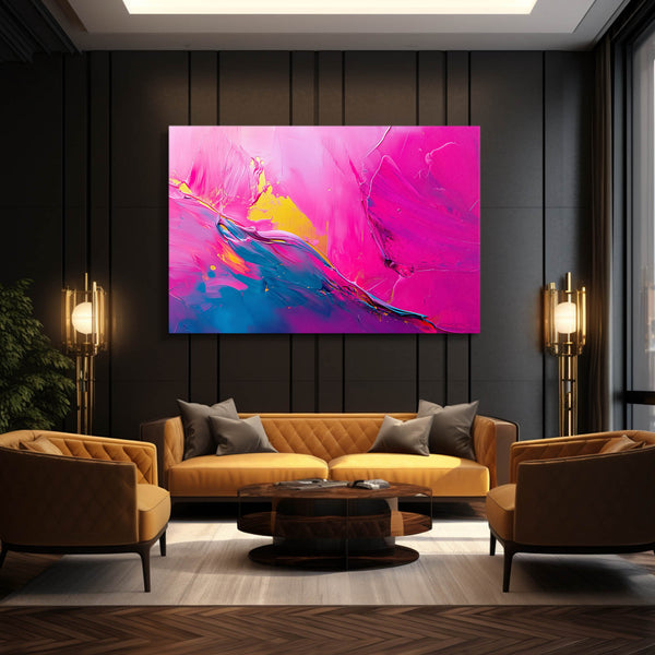 Vibrant Pink Waves Abstract Art | MusaArtGallery™