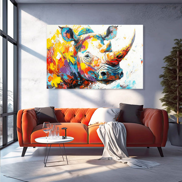 Vibrant Rhino Cool Wall Art | MusaArtGallery™