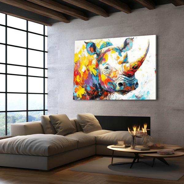 Vibrant Rhino Cool Wall Art | MusaArtGallery™