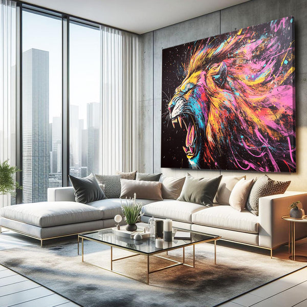 Vibrant Roar Lion Wall Art | MusaArtGallery™