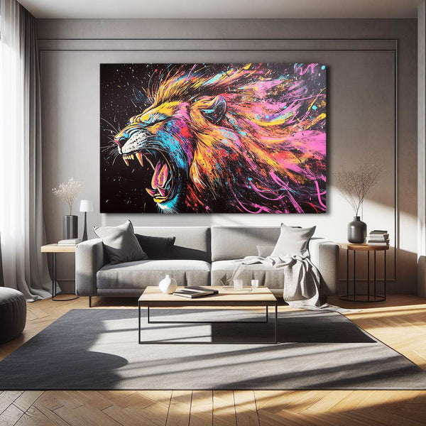 Vibrant Roar Lion Wall Art | MusaArtGallery™