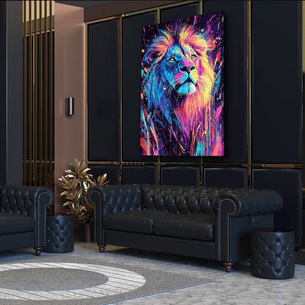 Vibrant Splash Lion Wall Art | MusaArtGallery™