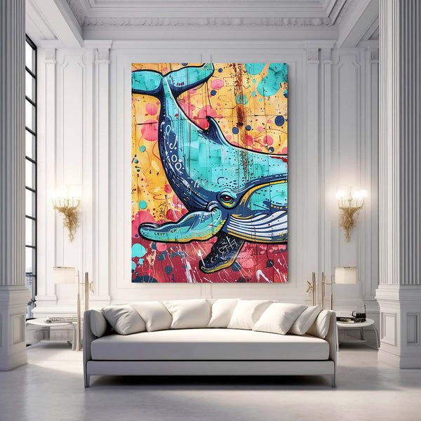 Vibrant Splash Whale Art | MusaArtGallery™