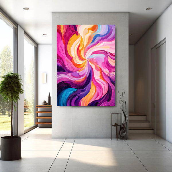 Vibrant Swirl Pink Abstract Art | MusaArtGallery™