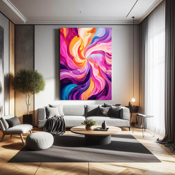 Vibrant Swirl Pink Abstract Art | MusaArtGallery™