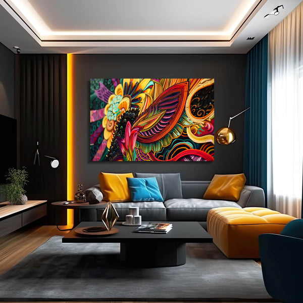 Vibrant Tapestry Mexican Wall Art | MusaArtGallery™