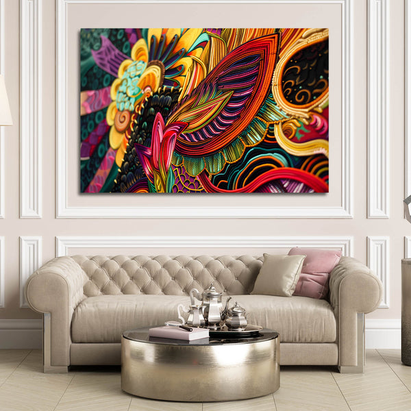 Vibrant Tapestry Mexican Wall Art | MusaArtGallery™