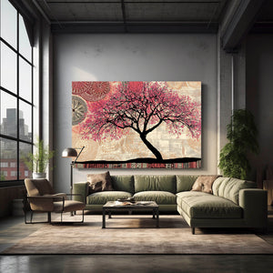 Vintage Cherry Blossom Tree Wall Art