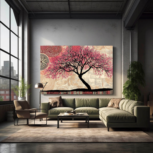 Vintage Cherry Blossom Tree Wall Art