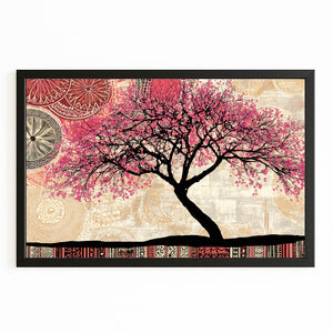 Vintage Cherry Blossom Tree Wall Art