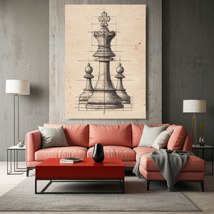 Vintage Chess Line Art