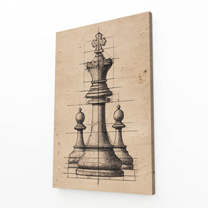 Vintage Chess Line Art