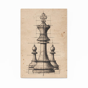 Vintage Chess Line Art
