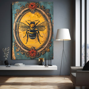 Vintage Frame Bee Art | MusaArtGallery™