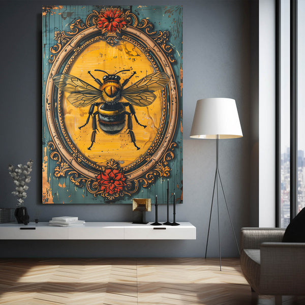 Vintage Frame Bee Art | MusaArtGallery™