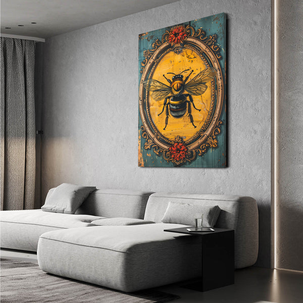 Vintage Frame Bee Art | MusaArtGallery™